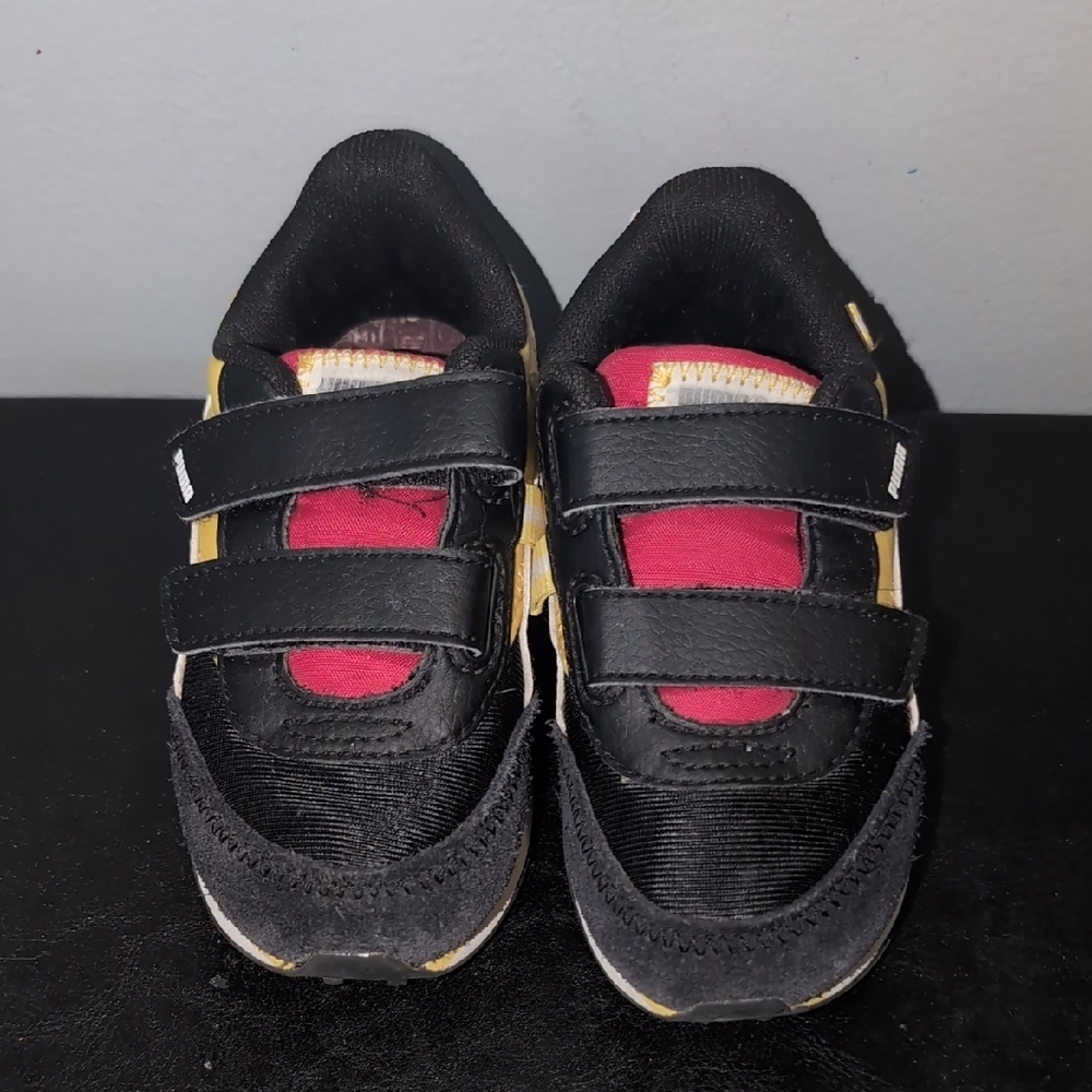 Kids Black and Red Velcro Sneakers